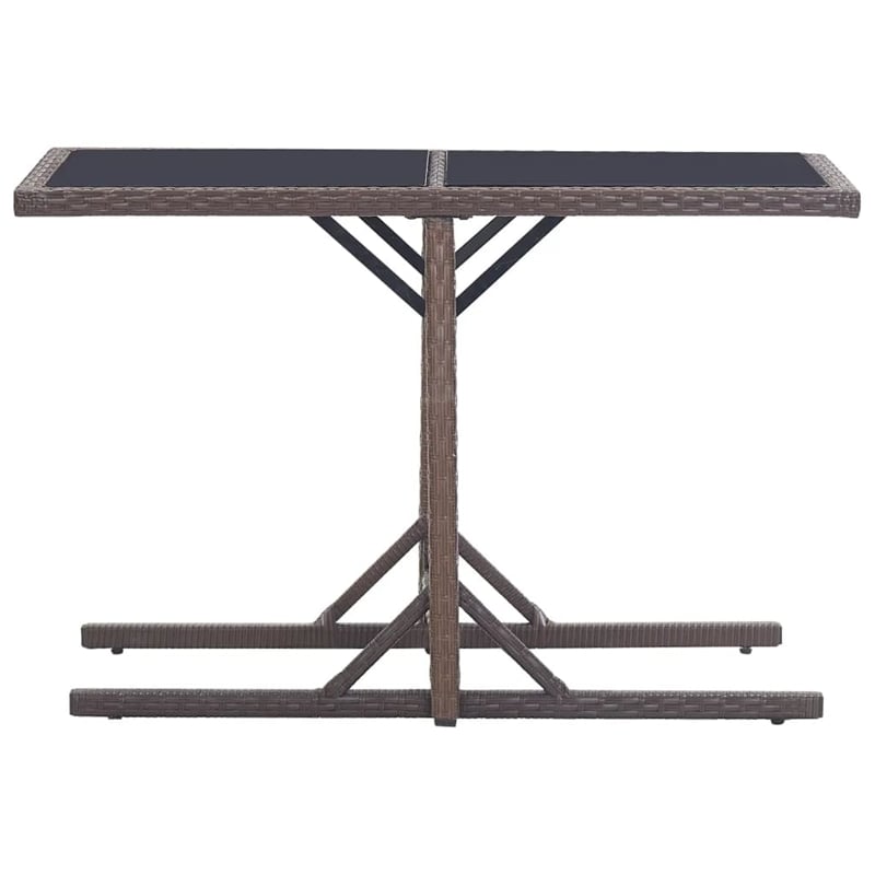 Afuera Living Contemporary Synthetic Poly Rattan Garden Dining Set in Brown