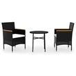 Afuera Living Contemporary 3 Piece Garden Dining Set in Black