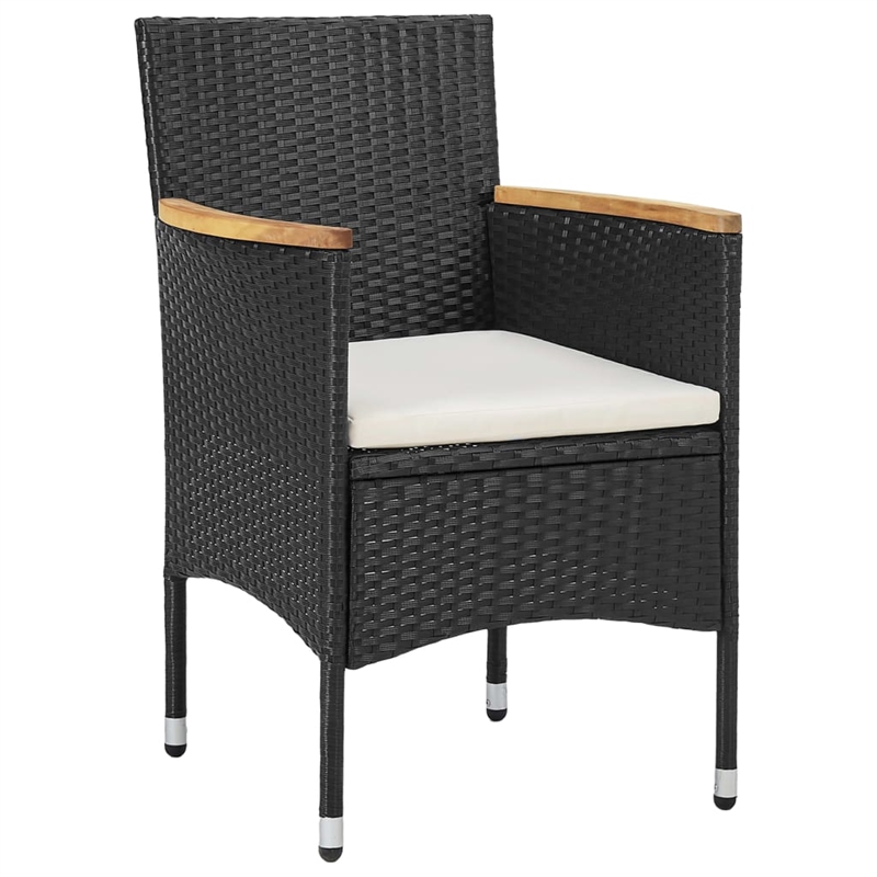 Afuera Living Contemporary 3 Piece Garden Dining Set in Black