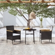 Afuera Living Contemporary 3 Piece Garden Dining Set in Black