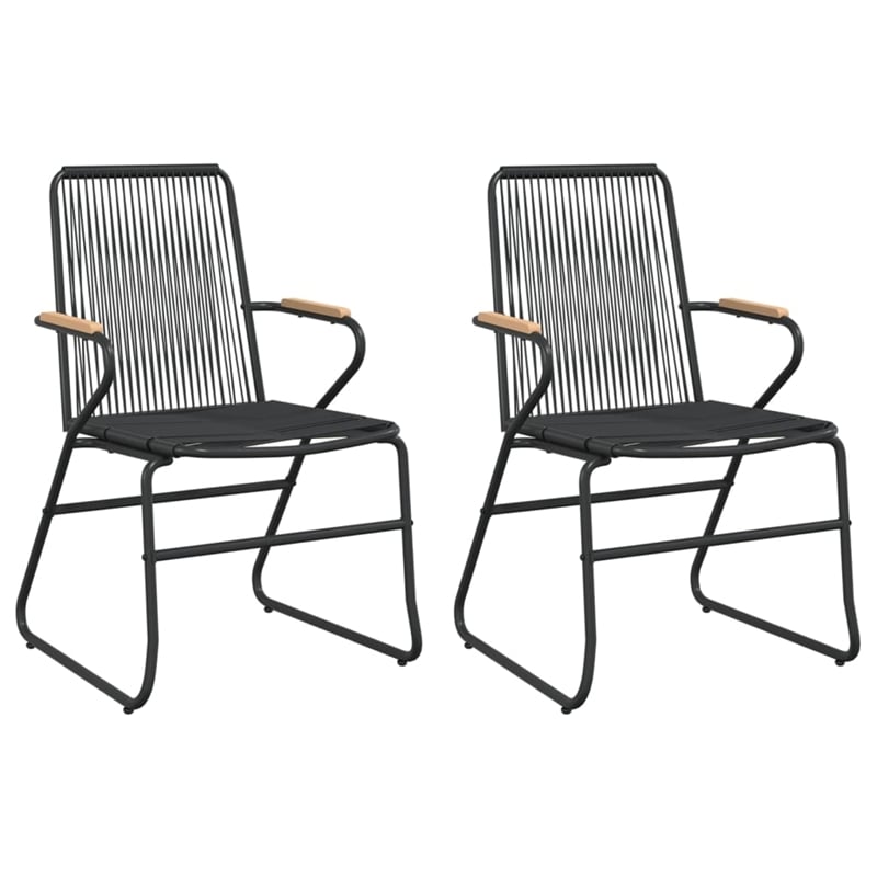 Afuera Living Contemporary Synthetic PVC Garden Dining Set in Black