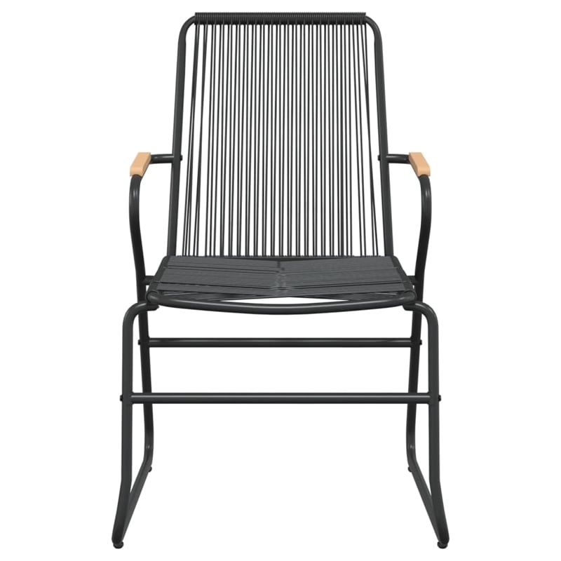 Afuera Living Contemporary Synthetic PVC Garden Dining Set in Black