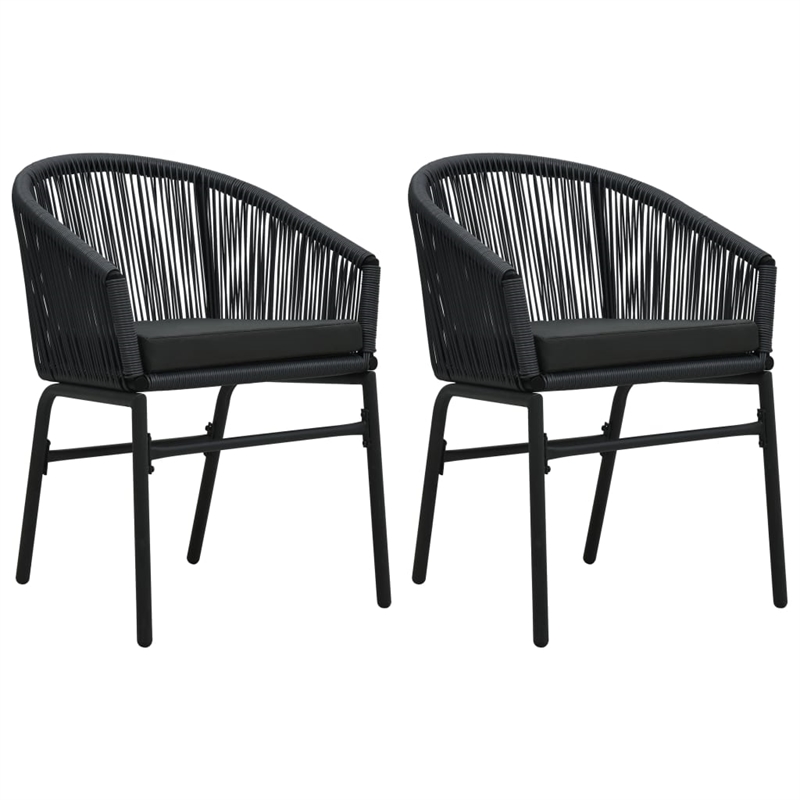 Afuera Living Contemporary Garden Dining Set in Powder-Coated Black