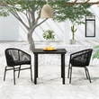 Afuera Living Contemporary Garden Dining Set in Powder-Coated Black