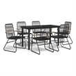 Afuera Living Contemporary Synthetic PVC Garden Dining Set in Black