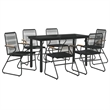 Afuera Living Contemporary Synthetic PVC Garden Dining Set in Black