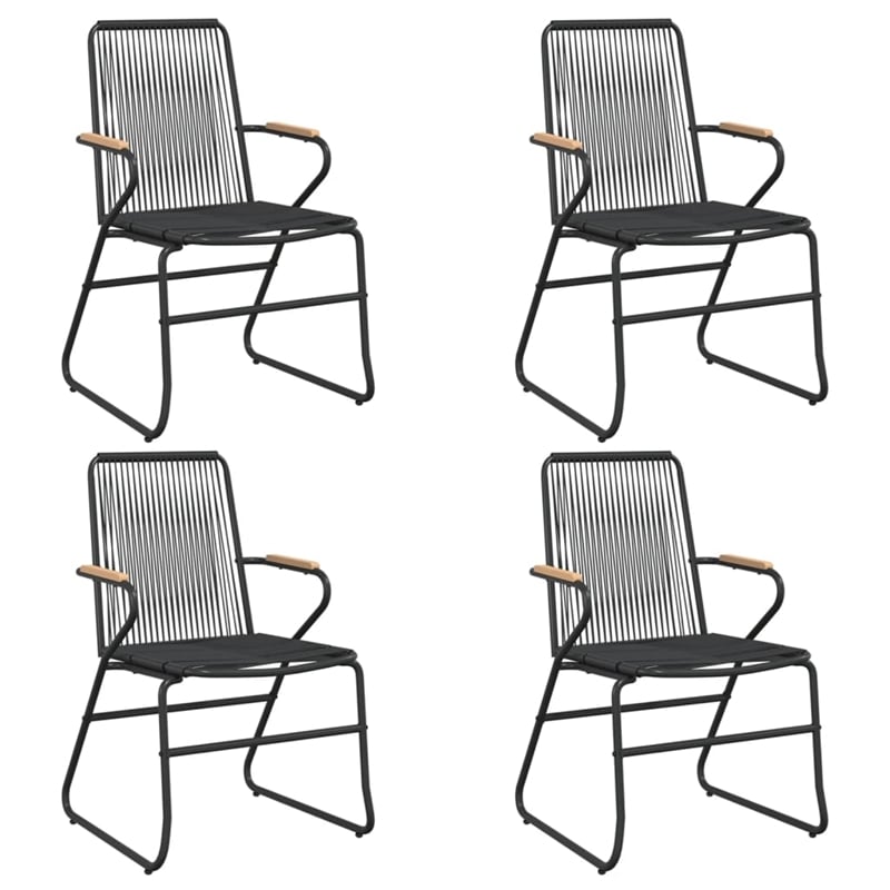 Afuera Living Contemporary Synthetic PVC Garden Dining Set in Black