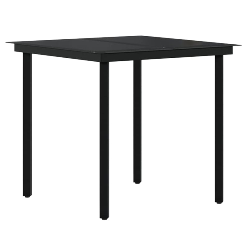 Afuera Living Contemporary Synthetic Poly Rattan Garden Dining Set in Black