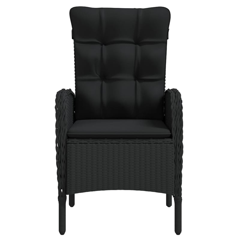Afuera Living Contemporary Garden Dining Set in Powder-Coated Black