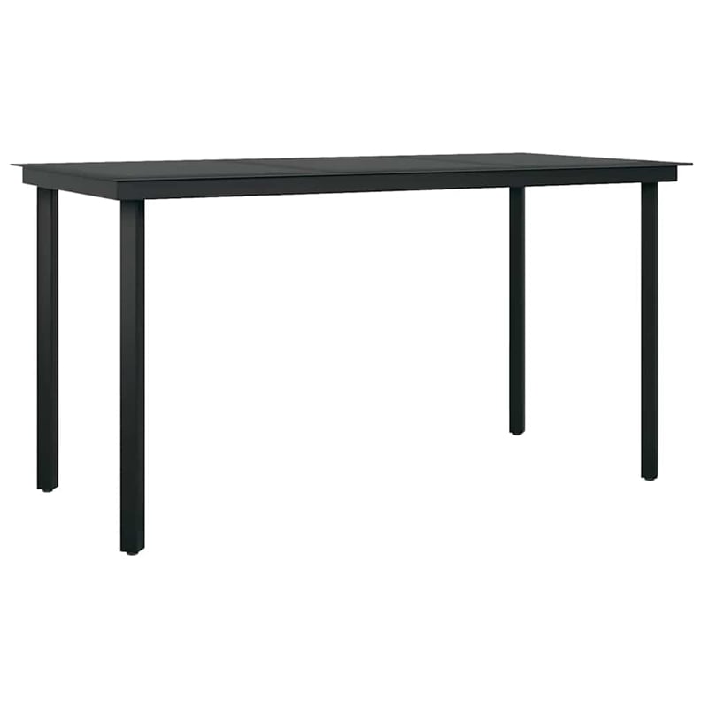 Afuera Living Contemporary Garden Dining Set in Powder-Coated Black