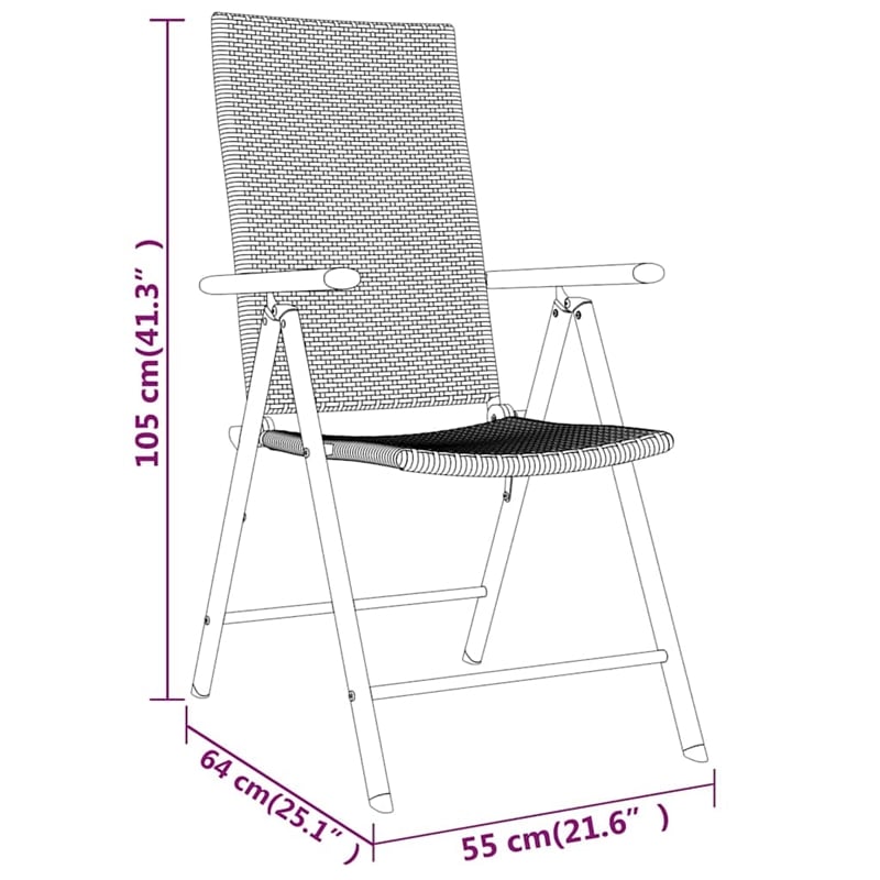 Afuera Living Contemporary Garden Dining Set in Powder-Coated Black