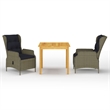 Afuera Living Contemporary Solid Acacia Wood Garden Dining Set in Brown