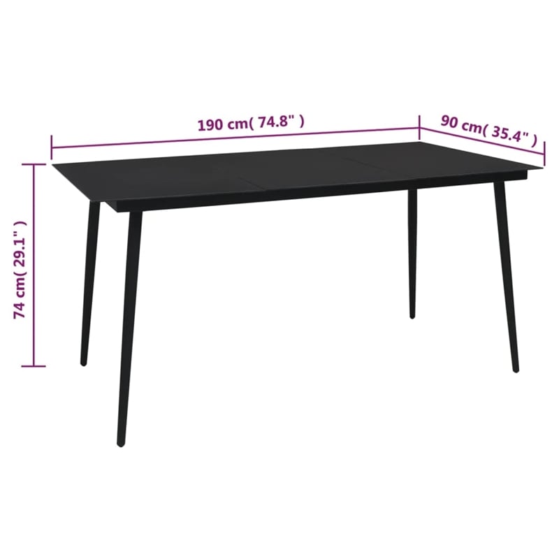 Afuera Living Contemporary Synthetic PVC Garden Dining Set in Black