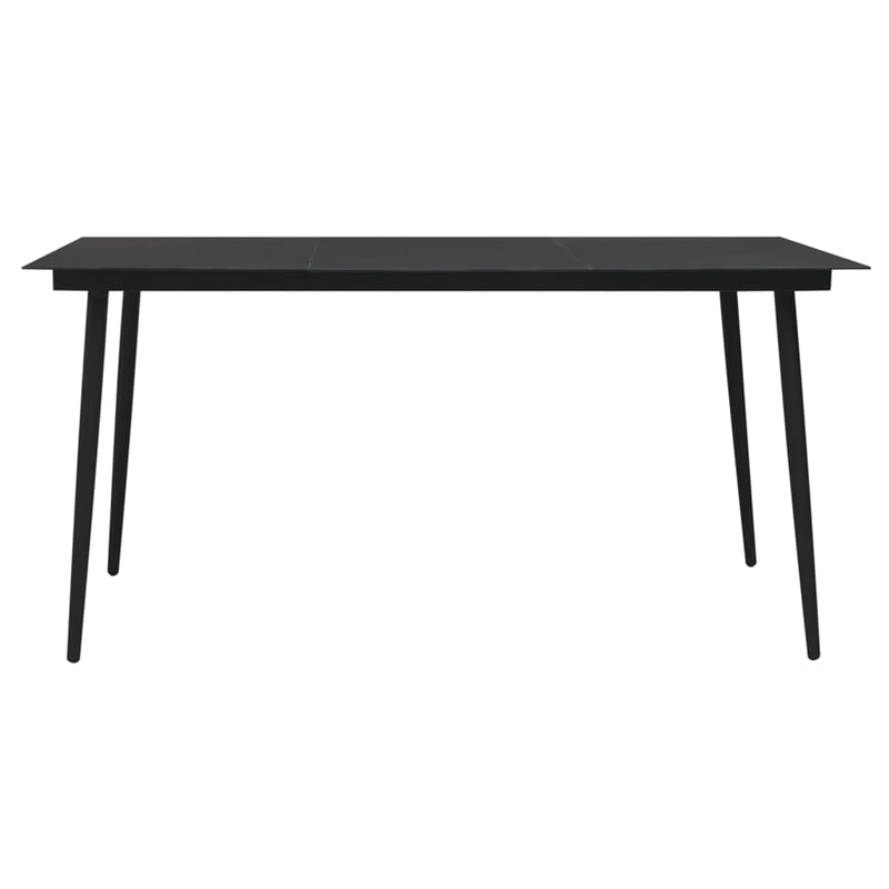 Afuera Living Contemporary Synthetic PVC Garden Dining Set in Black