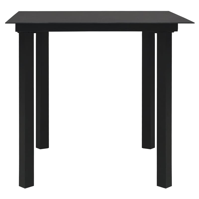 Afuera Living Contemporary Synthetic PVC Garden Dining Set in Black