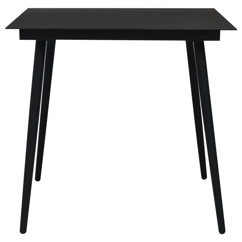 Afuera Living Contemporary Synthetic PVC Garden Dining Set in Black