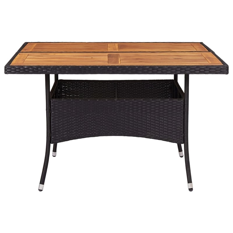 Afuera Living Contemporary Synthetic Poly Rattan Garden Dining Set in Black