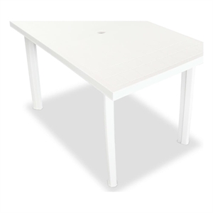 Afuera Living Medium Foldable Outdoor Dining Set in White Plastic