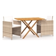 Afuera Living Solid Acacia Wood Medium Garden Dining Set in Beige