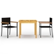 Afuera Living Dining Set in Black Solid Acacia Wood Small Durable