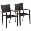 Afuera Living Dining Set in Black Solid Acacia Wood Small Durable