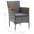 Afuera Living PE Rattan Medium Durable 5 Piece Dining Set in Gray