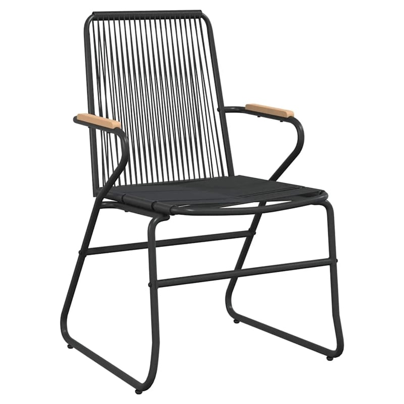 Afuera Living PVC Rattan Small Durable Garden Dining Set in Black