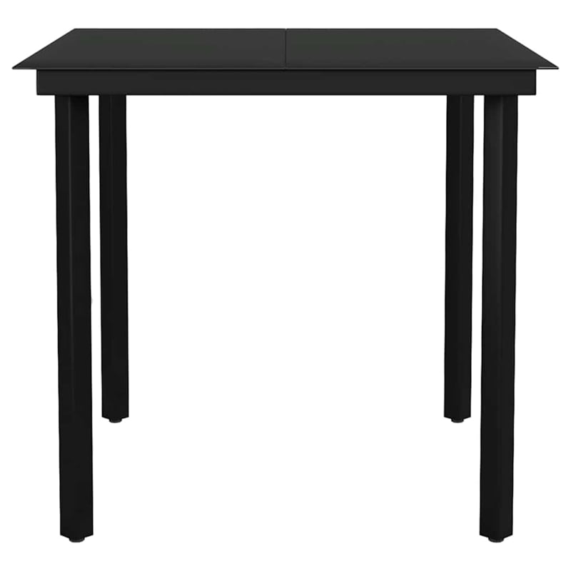 Afuera Living PVC Rattan Small Durable Garden Dining Set in Black
