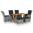 Afuera Living Solid Acacia Wood Standard Dining Set in Light Gray