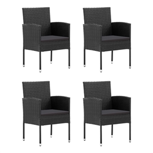 Afuera Living Solid Acacia Wood Medium Garden Dining Set in Black