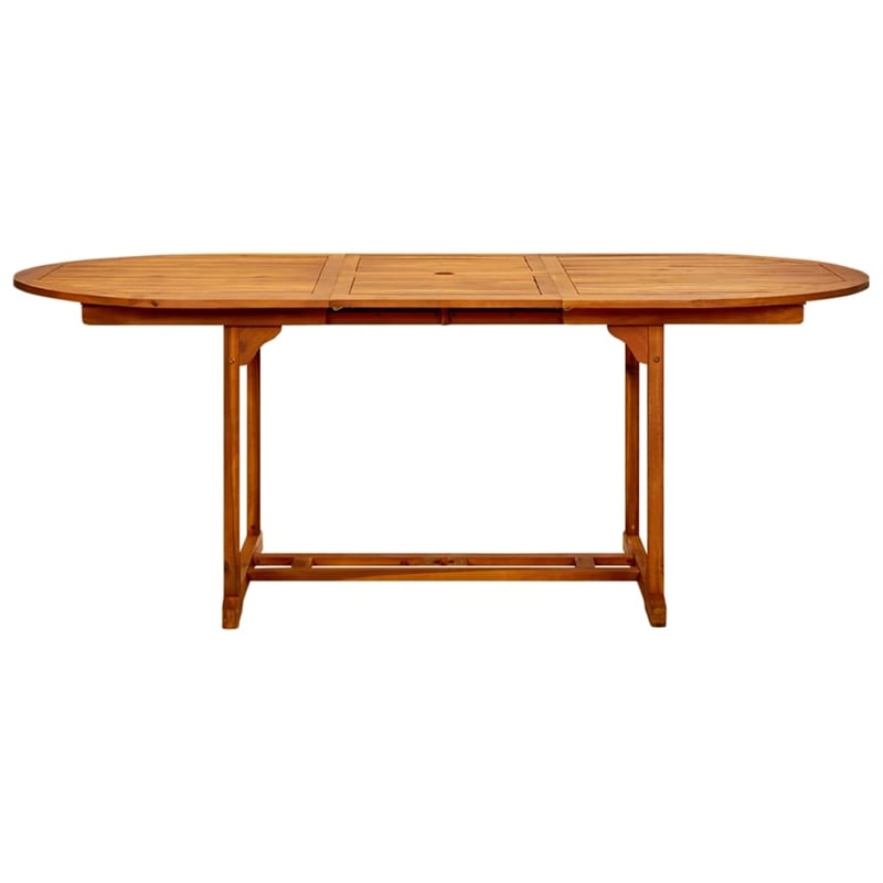 Afuera Living Solid Acacia Wood & Steel Large Dining Set in Black