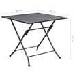 Afuera Living Steel Standard Square Dining Set in Anthracite/Gray