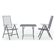 Afuera Living Steel Standard Square Dining Set in Anthracite/Gray