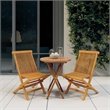 Afuera Living Solid Teak Wood Foldable Garden Dining Set in Brown