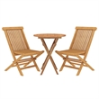 Afuera Living Solid Teak Wood Foldable Garden Dining Set in Brown