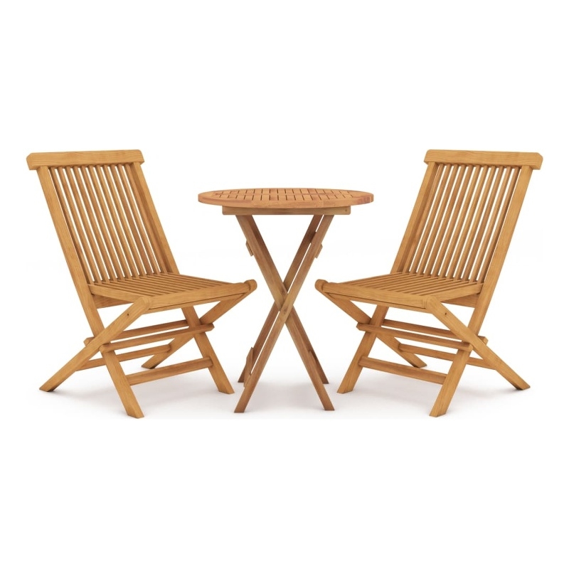 Afuera Living Solid Teak Wood Foldable Garden Dining Set in Brown
