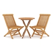 Afuera Living Solid Teak Wood Foldable Garden Dining Set in Brown
