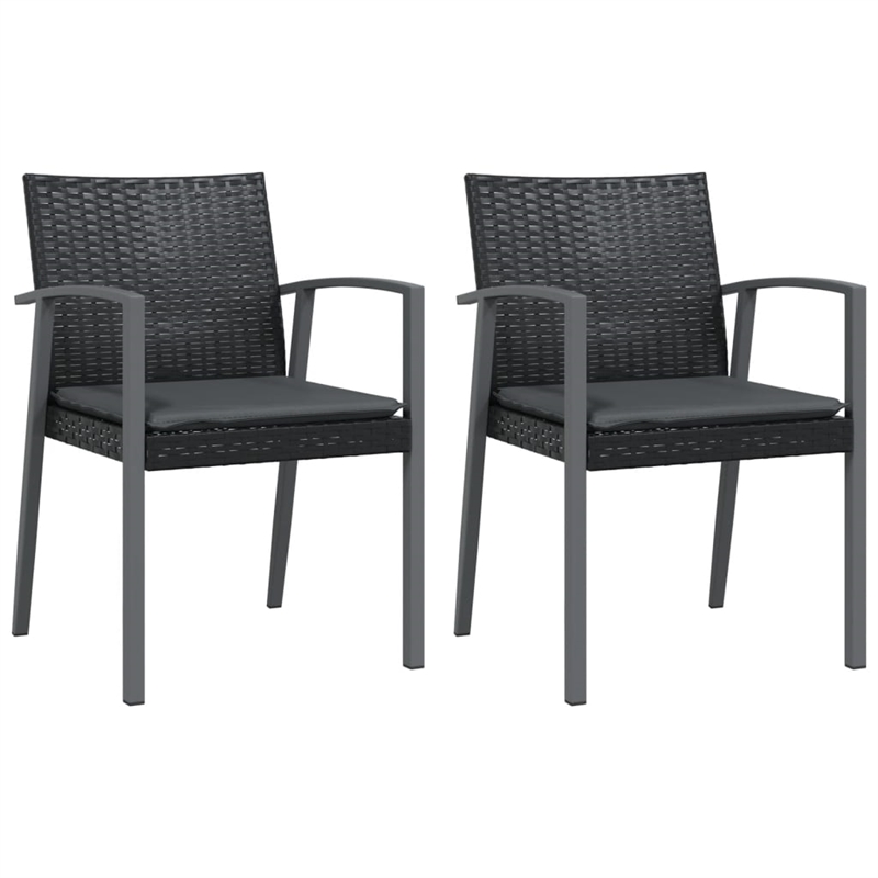 Afuera Living PE Rattan 3 Piece Modern Garden Dining Set in Black