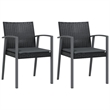 Afuera Living PE Rattan 3 Piece Modern Garden Dining Set in Black