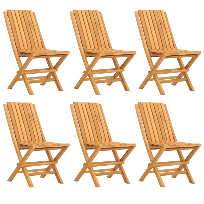 Afuera Living Solid Teak Wood Foldable Garden Dining Set in Brown