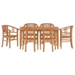 Afuera Living Teak Wood Medium Durable Garden Dining Set in Brown