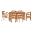 Afuera Living Teak Wood Medium Durable Garden Dining Set in Brown