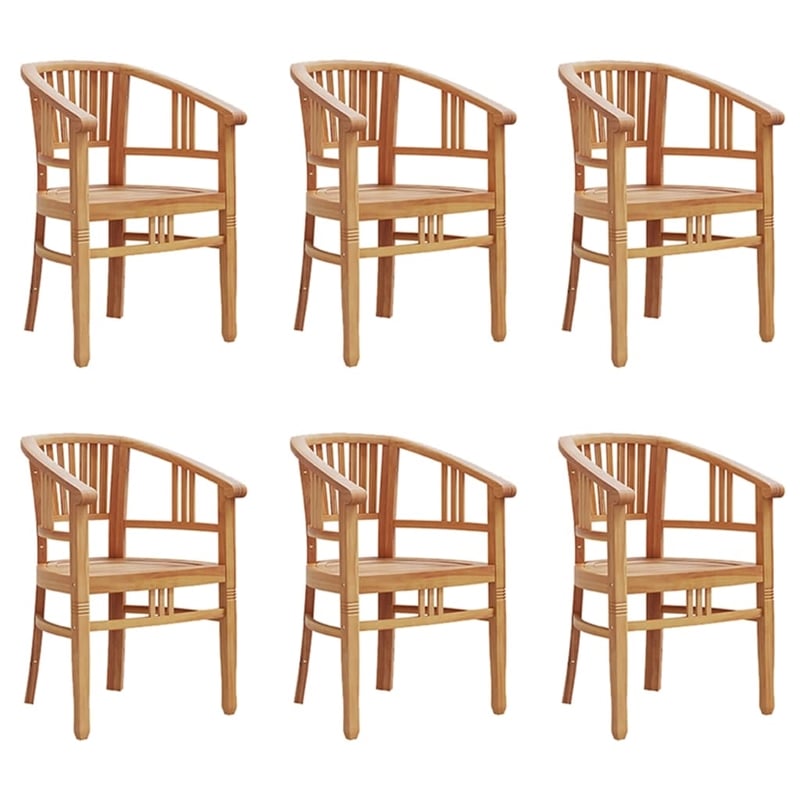 Afuera Living Teak Wood Medium Durable Garden Dining Set in Brown