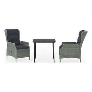 Afuera Living Powder-Coated Steel Garden Dining Set in Light Gray