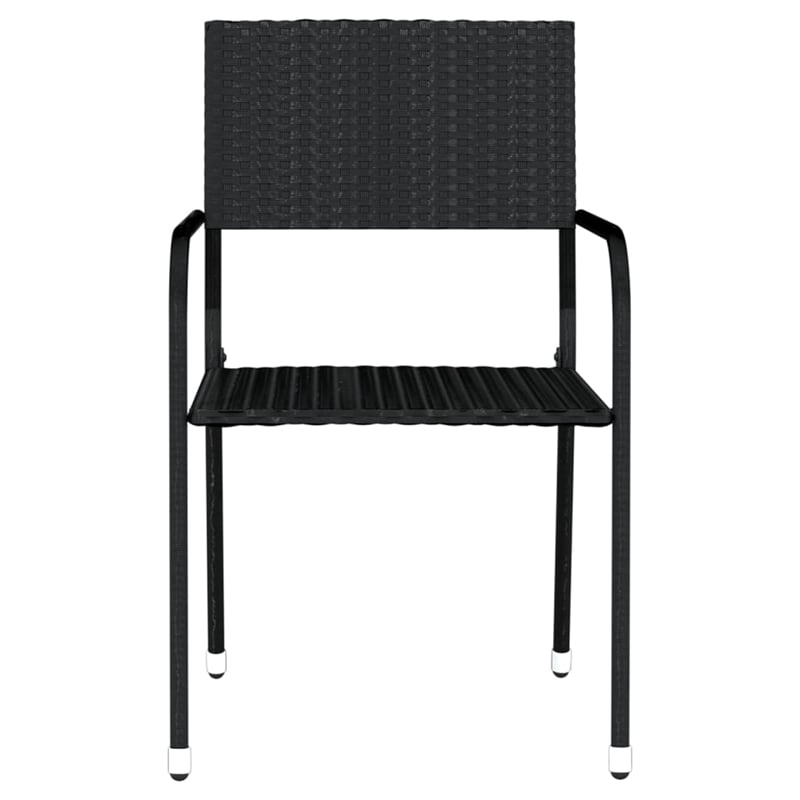 Afuera Living Contemporary PE Rattan Durable Garden Dining Set in Black