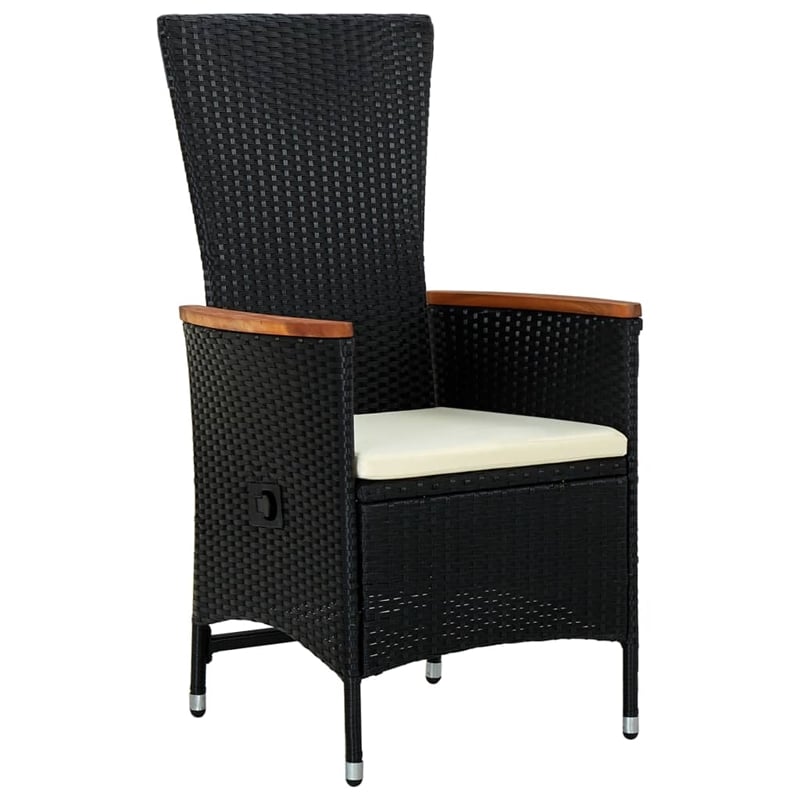 Afuera Living Contemporary PE Rattan Durable Garden Dining Set in Black