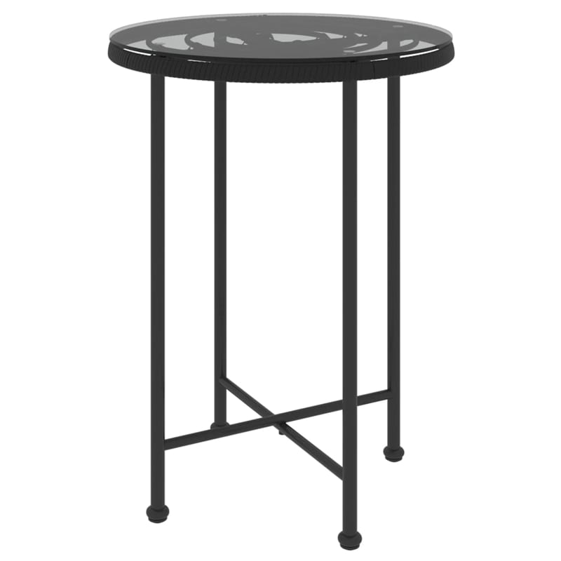 Afuera Living Contemporary PE Rattan Durable Garden Dining Set in Black