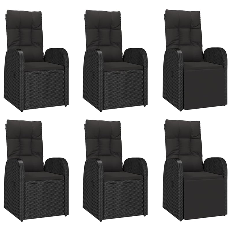 Afuera Living Contemporary PE Rattan Durable Garden Dining Set in Black