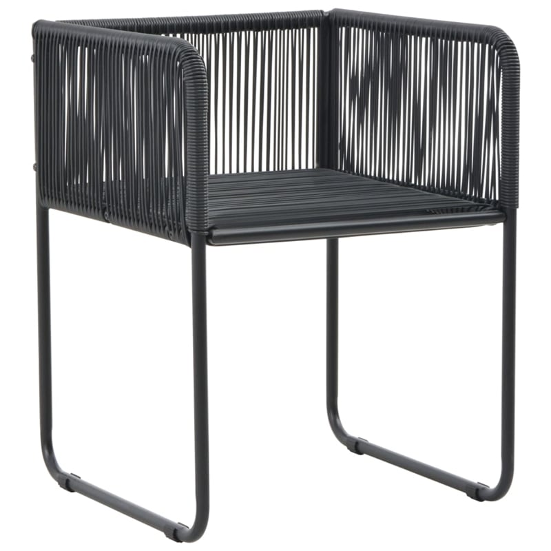 Afuera Living Contemporary PE Rattan Durable Garden Dining Set in Black