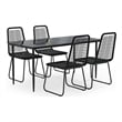 Afuera Living Contemporary PE Rattan Durable Garden Dining Set in Black